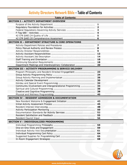 The Activity Director’s Bible - E-Book (Instant Download)