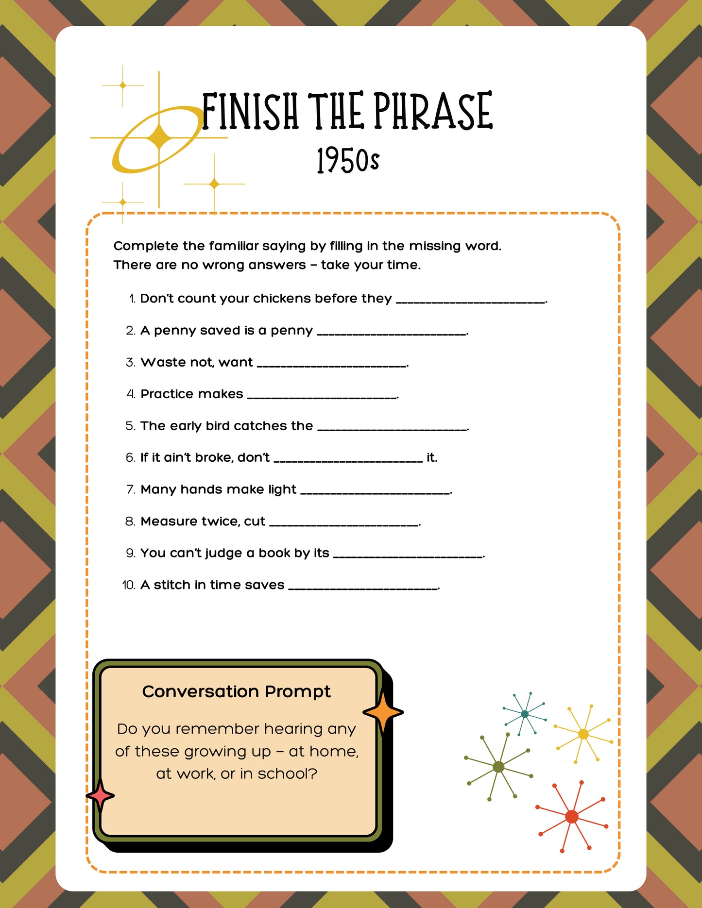 Words & Memories of the 1950s